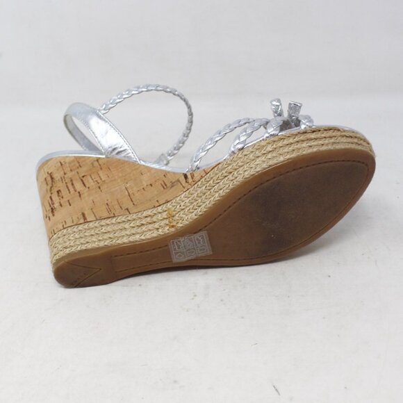 Prada #Y3N4UG Cork Braided Wedges Size 37.5 - Picture 7 of 8